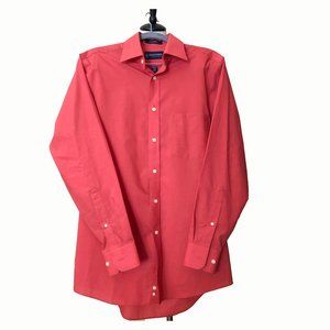 Stafford Men’s dress shirt Long Sleeve Regular Fit Coral Color Size 14 1/2